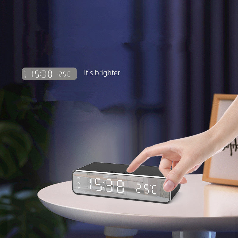 Cargador de teléfono inalámbrico eléctrico, reloj, termómetro HD, espejo, reloj con cargador