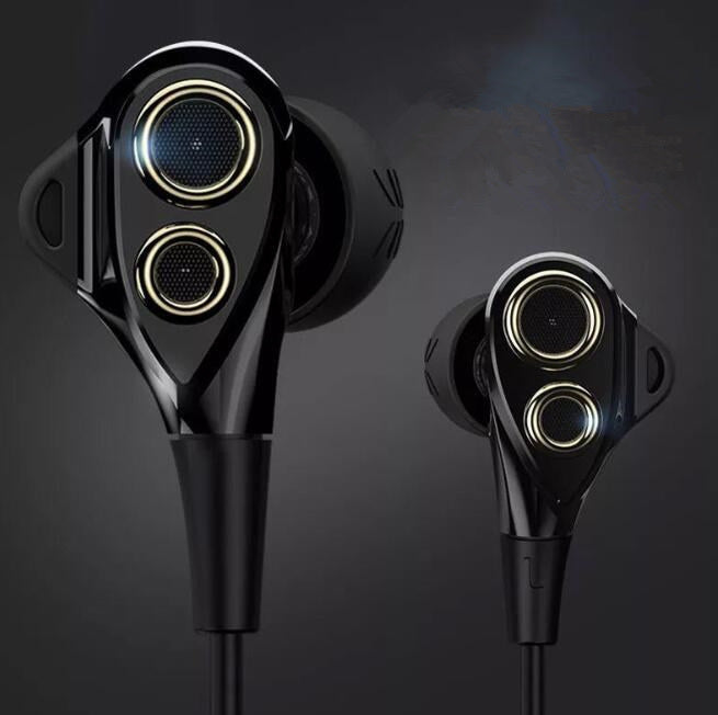 Nuevo auricular metálico con sonido HIFI de doble bobina móvil, doble bocina, graves potentes, auricular para teléfono móvil, venta directa de fábrica