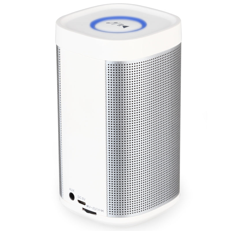Altavoz universal Bluetooth inalámbrico portátil de 360° blanco