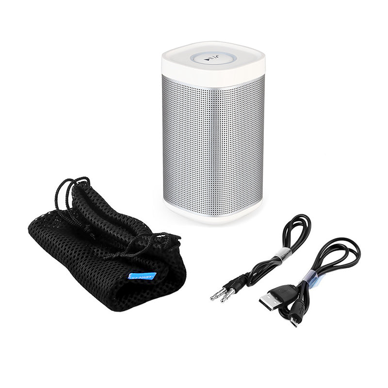 Altavoz universal Bluetooth inalámbrico portátil de 360° blanco