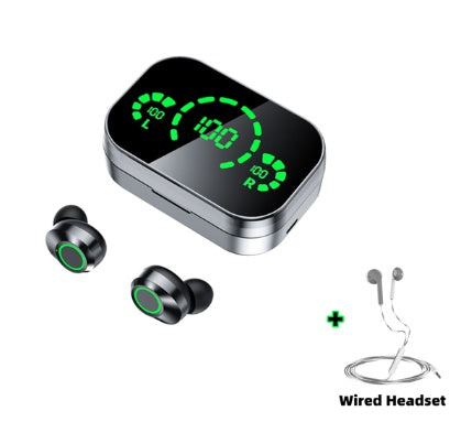 Auriculares inalámbricos Bluetooth YD03 TWS con pantalla grande y pantalla digital inteligente, intraauriculares con luz de respiración