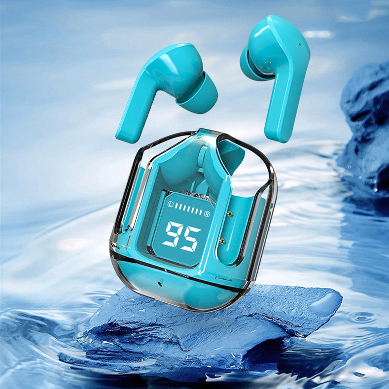 Auriculares Bluetooth intraaurales con pantalla digital y llamadas portátiles.
