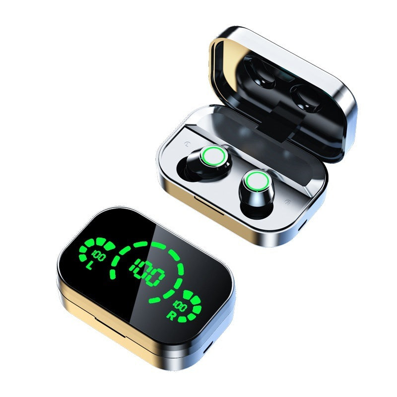 Auriculares inalámbricos Bluetooth YD03 TWS con pantalla grande y pantalla digital inteligente, intraauriculares con luz de respiración