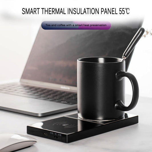 Calentador de tazas 2 en 1, cargador inalámbrico eléctrico para café y leche en casa o en la oficina.