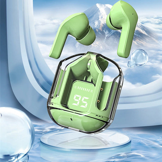 Auriculares Bluetooth intraaurales con pantalla digital y llamadas portátiles.