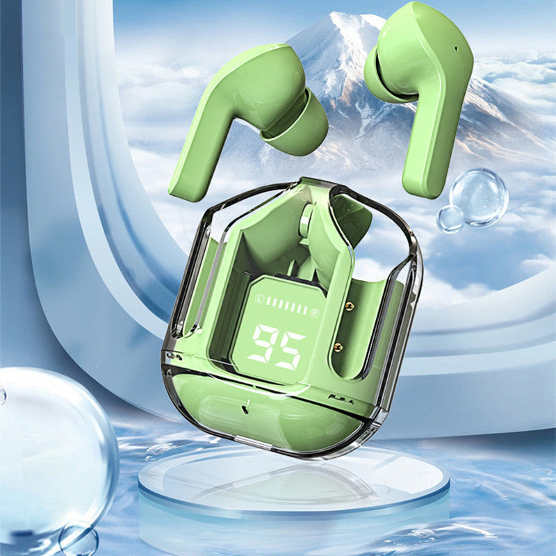 Auriculares Bluetooth intraaurales con pantalla digital y llamadas portátiles.