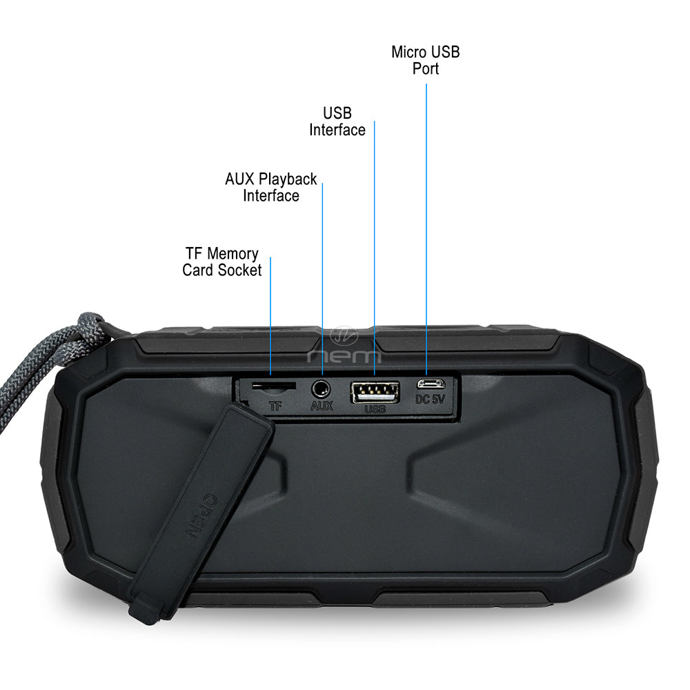 Altavoz Bluetooth resistente al agua con graves mejorados