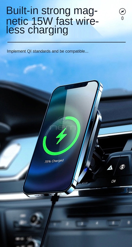 Soporte inalámbrico para teléfono de coche con ventilación de aire