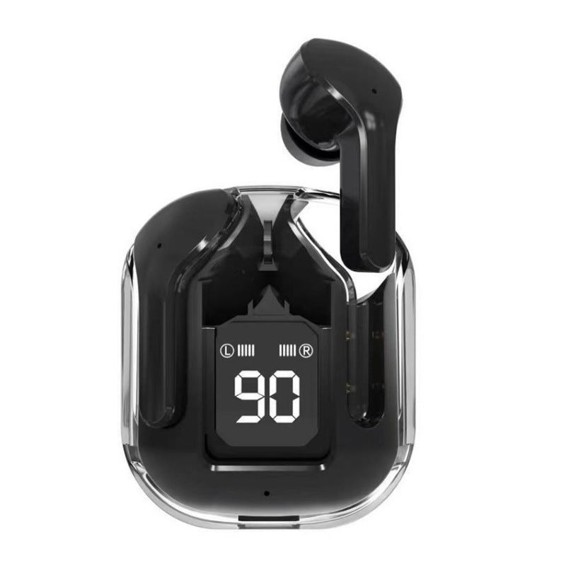 Auriculares Bluetooth intraaurales con pantalla digital y llamadas portátiles.