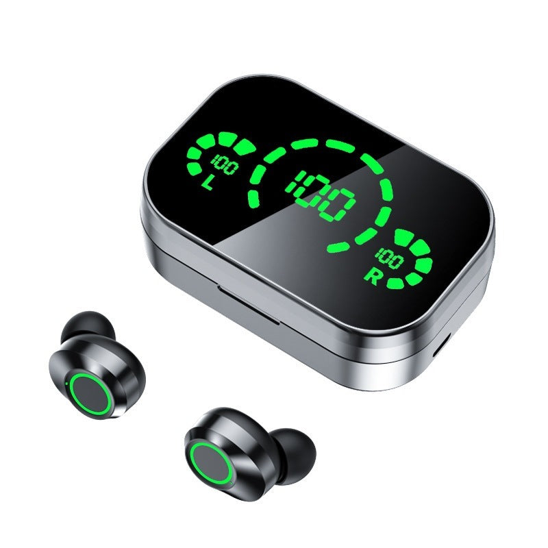 Auriculares inalámbricos Bluetooth YD03 TWS con pantalla grande y pantalla digital inteligente, intraauriculares con luz de respiración